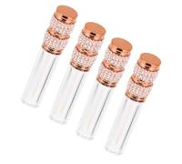 Healvian 4pezzi Per Lip Gloss Inossidabile Con Design Elegante Forma Di Perla e Diamante Contenitori Portatili Per Labbra e Eyeliner Per e Viaggi
