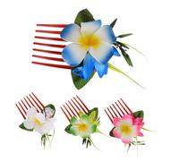 Healvian 4pezzi Pettini Per Fiori Tropicali Fermagli Plumeria Per Code Di Cavallo e Chignon Decorazioni Estive Per Hawaiani Per Vacanze Al Mare e Feste Tema