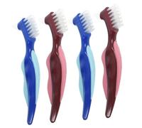 Healvian 4pezzi Spazzolino per Protesi Dentaria Doppia Faccia da Viaggio per Pulizia Orale Strumenti delle Protesi Parziali e Complete Leggero e Comodo da Usare