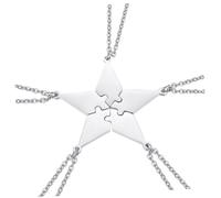 Healvian 5 pezzi Collane Amicizia con Ciondolo Puzzle Cinque Punte in Acciaio Inossidabile per e Accessori Resistenti e Facili da Indossare