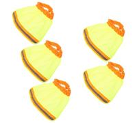 Healvian 5 Pezzi Hard Hat Sun Shield, Copricollo Parasole in Rete per Casco da Costruzione, Tessuto a Fibra Chimica, Giallo Fluorescente, Striscia Riflettente, per Lavorare Sotto Forte