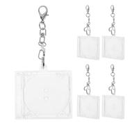 Healvian 5 pezzi in acrilico trasparente mini CD portachiavi robusto Dvd Jewel Case ciondolo versatile per album fai da te borse decorative ciondolo zaino