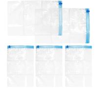 Healvian 5 Pezzi Sacchetti Sottovuoto Trasparenti per Viaggio e Casa, Borse Salvaspazio in Pa e Pe Design a Compressione Manuale per Biancheria e Materassi