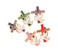 Healvian 5 Pezzi Spilla Elegante con Croce e Colomba della Pace Donna Accessorio Religioso per Abbigliamento Femminile Regalo per Ogni Occasione
