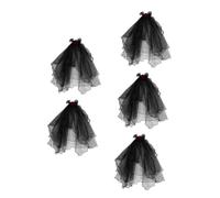 Healvian 5 Pezzi Veil Sposa con Rosse Accessorio Halloween Cosplay Strega Cerchietto per Copricapo Vintage per Masquerade e Nubilato