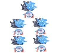 Healvian 5 Set Portamonete Di Peluche Per A Forma Di Squalo + Grigio Portamonete Di Peluche Con Cerniera Per Carino Morbido A 2 pezzi * 5