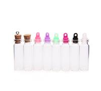 Healvian 50 Pezzi Vasetti di Vetro Piccoli 2ml con Tappi in Sughero e Plastica 11x35mm Bottiglie Mini Trasparenti per Fai da Te e Amici Colore