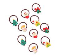Healvian 5paia Christmas Hair Ties Festive Elastic Bands with Tree Santa Snowman House Bell Designs for Kids and Parties