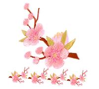 Healvian 5pezzi Toppe Floreali Termoadesive Fiori di Prunus Applicazioni Ricamate per Vestiti Decorazioni Floreali da Stirare per Jeans e Pantaloni