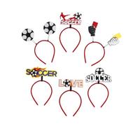 Healvian 6 Fasce per Chioma da Calcio per Competizioni Sportive, Cerchietti Decorativi Leggeri e Comodi Motivi Calcio Colorati, Accessori per Feste e Foto Tema Football