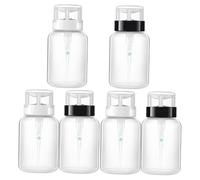 Healvian 6 pezzi Bottigliette Viaggio con Dispenser a Pressione Contenitori Vuoti Ricaricabili per Cosmetici e Solvente per Unghie Design Staccabile e Antigoccia Colori Bianco e Nero