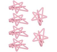 Healvian 6 Pezzi forcina a stella Tornante per donne ragazze ragazzo bande appuntito clip sei molletta mollette a stella la stella taglia i Lega di zinco rosa