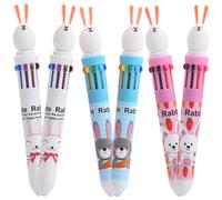Healvian 6 Pezzi Penna a Sfera per Studenti, Set da Dieci Colori, Plastica | Leggera Portatile, Stile Adorabile dal Design Unico, per Scuola Uso Quotidiano, Adatta a Studenti