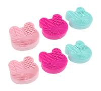 Healvian 6 Pezzi Pulitore per Pennelli Trucco in Silicone Compatto con Spugna Rapida Asciugatura per Rimuovere Fondotinta e Ombretto in Dorm e On The Go