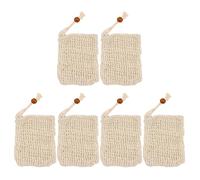 Healvian 6 Pezzi Sacchetti per Sapone in Rete Coulisse Beige, Sacchetto Salvasapone da Toeletta Corda per Appendere, Sacchetti Schiumogeni per Doccia e Cura della Pelle