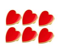 Healvian 6 Pezzi Spille Cuore Rosse Smaltate Spille da Bavero Love Brooch Pin in Metallo Accessori Versatili per Abiti Cappelli Giacche Bomboniere e Feste San