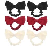 Healvian 6pezzi Bow Scrunchies Per Elastici Accessori Per Acconciature Femminili Satin e Code Colori