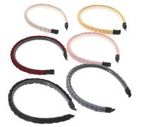 Healvian 6pezzi Fascia Intrecciata Per Donna Cerchietto in Capelli Sintetici Design Treccia Accessori Per Capelli Antiscivolo Adatto Per Feste e Occasioni Speciali