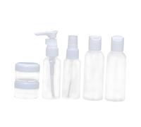 Healvian 6pezzi Kit da Viaggio Bottiglie Spray Ricaricabili per Shampoo e Articoli da Toeletta Contenitori Perdite Imbuto e Cucchiaino Riutilizzabili e Portatili per Lozione Colore Casuale