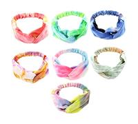 Healvian 7 Pezzi Fasce per Colorate Fasce Elastiche per Ragazze con Design Tie Dye Accessori per e Spa per e Versatili e Yoga