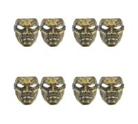 Healvian 8 Pezzi Maschera Medievale da Cavaliere Oro in Plastica per Festa | Stile Vintage Unico, Effetto Realistico da Film, Copertura Completa del Volto, Resistente alla Deformazione