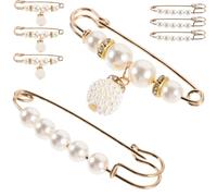 Healvian 8 Pezzi spilla di perle delicate chiave spille di perle spille con spille da balia pin di scialle spilla da scialle fermaglio da fazzoletto spilla da balia del vestito resina