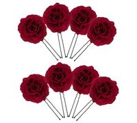 Healvian 8pezzi Forcine Vintage Per Capelli Da Sposa Rosa Rossa Fermaglio Per Capelli Forma Di u Per Donne Accessorio Da Matrimonio