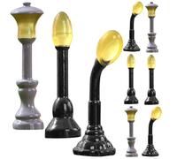 Healvian 9 Pezzi Mini Lampioni Stradali in Resina Luminosi al Buio, Decorazioni Sceniche per Casette e Paesaggi in Miniatura, Piccoli Ornamenti Portatili per Giardino e Interni