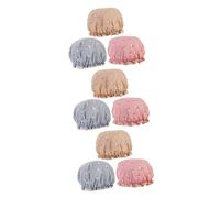 Healvian 9pezzi Cuffie Da Doccia Impermeabili Design Cartone Cappucci Da Bagno Traspiranti e Regolabili Accessori Per Doccia Rosa Blu