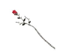 Healvian Accessori Per Con Bastoncino in Metallo Per Chignon Forcina Vintage Con Fiori Per Lo Styling Dei Bacchette Con Design A Rosa Rossa