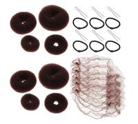 Healvian Acconciature con Ciambella per Chignon e Rete Invisibile Marrone Accessori per Donne per Ballerine Updo Francese e Stile Balletto Strumenti Portatili per Capelli Elegantemente