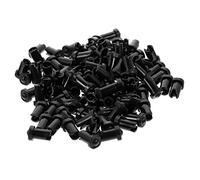 Healvian Ago Anti-intasamento per Flacone di Colla per Extension Ciglia 100 Pezzi in Plastica Nera, Strumento per Bottiglia Punta di Diametro Ottimizzato, per Uso Professionale e Domestico