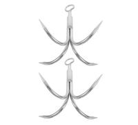 Healvian Ancora Marina a 4 Artigli in Acciaio Inossidabile, Set 2 Pezzi, Gancio Ancoraggio Compatto e Leggero per Barche, Yacht e attività Outdoor Come Escursionismo e Pesca