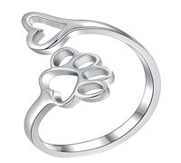 Healvian Anello Con Impronta D'Amore Gioielli Per Cani Da Donna Anelli Per Animali Domestici Anelli Per Cani Gioielli Anello Aperto Regolabile Anelli Aperti Da Donna Anello Da