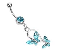 Healvian Anello Ombelico Zirconio Anello Per Piercing All'ombelico Gioielli Piercing All'ombelico Anello Dell'ombelico Anelli Per L'ombelico a Farfalla Acciaio Inossidabile