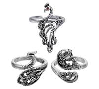 Healvian Anello Regolabile in Metallo per Maglieria 3 Pezzi, Uncinetto e avvolgitore per Lana, Accessorio Compatto per Cucito Fai da Te e lavori a Maglia