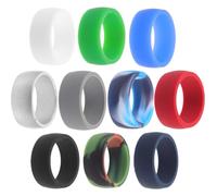 Healvian Anello Uomo in Silicone 10 Pezzi Flessibile per Sport e Attività | Design Semplice, Comodo da Indossare, Previene Segni e Sudore, Set da Dieci per Uso Quotidiano