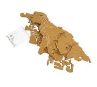 Healvian Bacheca di Sughero Mappa Mondo Autoadesiva Marrone Funzione Messaggi per Decorazione Parete e Aula Creativa e Stilosa