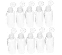 Healvian Bottiglie da Viaggio Tappo Flip Top Set 10 in Plastica Trasparente Leggere e Ricaricabili da 100ml per Shampoo e Lozione, per Viaggi Outdoor e Business
