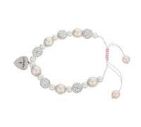 Healvian Bracciale Battesimo Bambina Croce e Cuore in Plastica Regolabile Resistente ai Graffi per Giorno del Battesimo o Uso Quotidiano