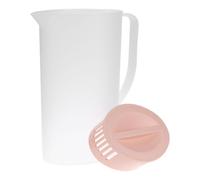 Healvian Brocca per Acqua Fredda 2,2l Resistente al Freddo Coperchio Rosa, Brocca per Succhi di Frutta e Bevande Fatte in Casa, per Uso Domestico e Intrattenimento