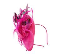 Healvian Cappelli Da Donna Per Il Tea Party Cappello Per Le Donne Farfalla Mammina Cappello Da Tè Pallido Colorato Farfalle Cuffiette Cappelli Da Tè Piuma Rosy