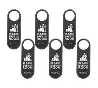 Healvian Cartelli Bifacciali Non Disturbare e Pulisci la Stanza in Similpelle PU Set da 6 Pezzi Gancio per Pomello Porta Targhetta per Porta per Hotel e Appartamenti Comunicazione