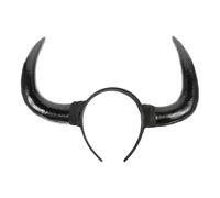 Healvian Cerchietto con Corna di Bue, Decorazione per con Corna Nere a Tema Halloween, Divertenti Accessori per Cosplay per Feste di Halloween, 13,38 Pollici