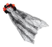 Healvian Cerchietto Floreale di Halloween con Velo lungo Adatto per Cosplay e Feste Design Semplice e Decorativo