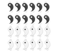Healvian Ciondoli Tai Chi e Bagua in Lega Smalto, Set 24 Pezzi Chiari e Neri, Accessori per Gioielli Fai da Te, Decorazioni Leggere e Resistenti per Bracciali e Collane Artigianali