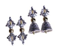 Healvian Ciondolo Buddista Vintage Vajry in Metallo Resistente 4 Pezzi Set Piccolo Ciondolo Portachiavi e Collana Croce, Decorazione Artigianale Per Oggetti Da Collezione e Accessori Fai Da Te