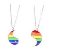 Healvian Collana Arcobaleno Yin Yang Puzzle da Donna e Uomo, Set da 1 Paio Ciondolo Abbinato, Design Creativo per Coppie e Amicizia, per Eventi Speciali e Regali