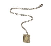 Healvian Collana con Ciondolo in Bronzo con Design Scrittura Sacra Custodia Foto Creativa Religioso con Commemorativo per Amici