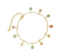 Healvian Colora Coinful Daisy Collana collane per donne alla moda collana girocollo da donna collana rosa chiaro collana di fiori per le donne collana margherita per ragazze lega